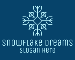 Winter - Winter Leaf Snowflake logo design