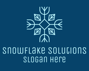 Winter - Winter Leaf Snowflake logo design