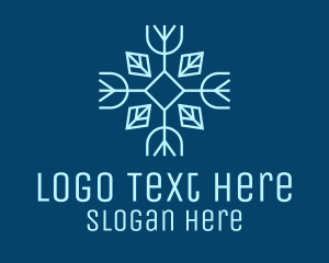 Winter Leaf Snowflake Logo