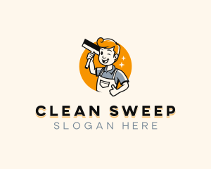 Janitor - Janitor Cleaning Squeegee logo design