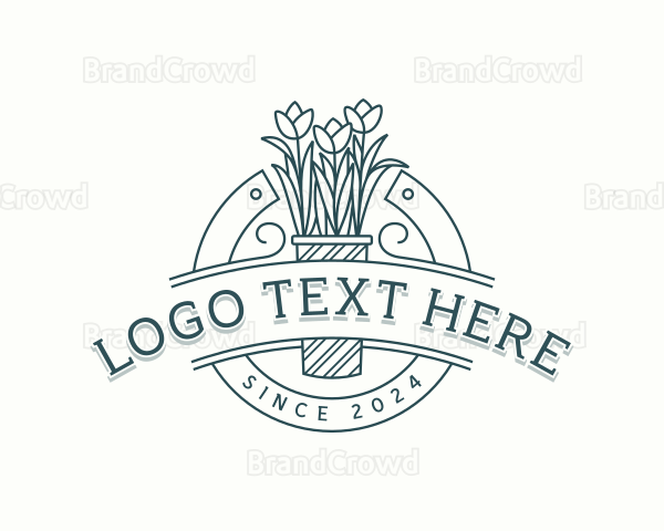 Garden Flower Planting Logo