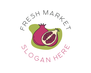 Pomegranate Fruit Market logo design