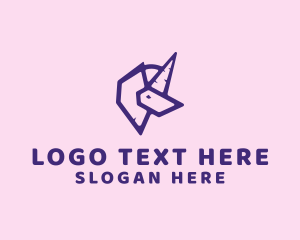 Purple - Magic Unicorn Letter K logo design