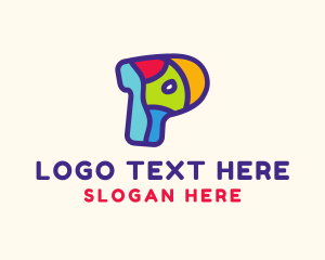 Play Pen - Playful Puzzle Letter P logo design