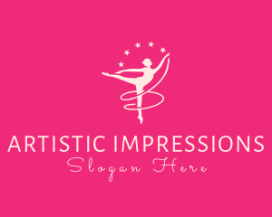 Elegant Ballet Gymnast logo design