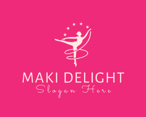 Elegant Ballet Gymnast logo design