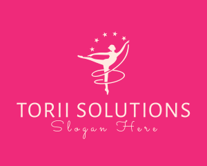 Elegant Ballet Gymnast logo design