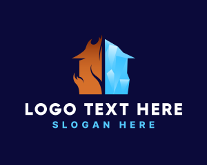 Cool - Flaming Ice House logo design