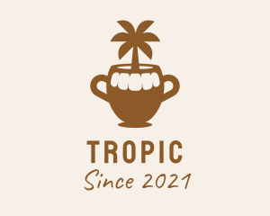 Tropical Coconut Kombucha  logo design