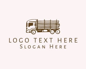 Lumber Truck Automobile Logo
