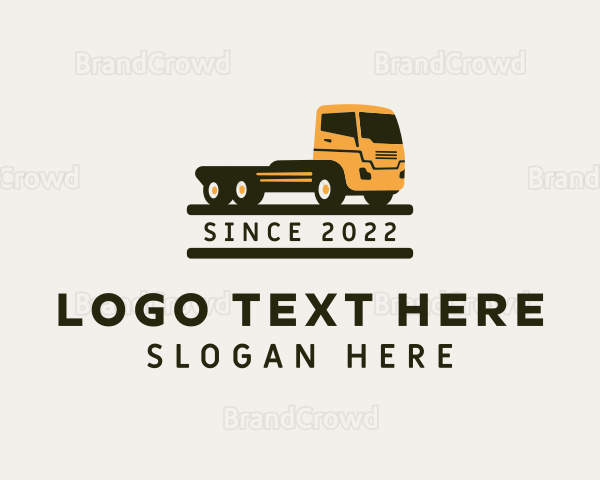 Flatbed Truck Logistics Logo