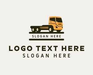 Flatbed Truck Logistics Logo