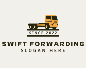 Flatbed Truck Logistics logo design