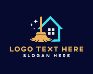 Cleaning Tool - Residential Broom Cleaning logo design