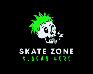 Skate - Skull Head Rock Band logo design