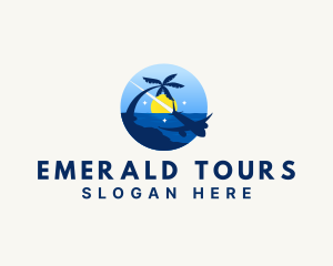 Travel Airplane Destination Tour logo design