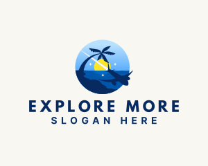 Visit - Travel Airplane Destination Tour logo design