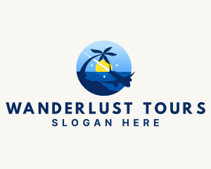 Travel Airplane Destination Tour logo design