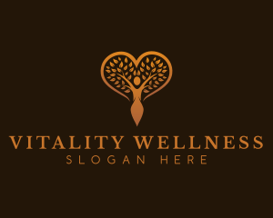 Wellness Tree Heart logo design