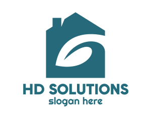 Blue Eco House logo design