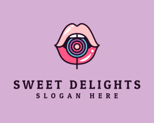 Sexy Lips Sweet Lollipop logo design