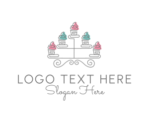 Patissier - Cupcake Stand Baking logo design