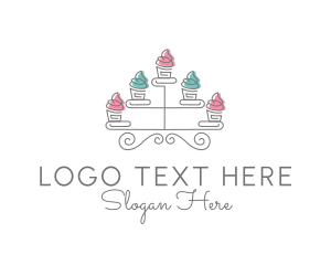 Delicious - Cupcake Stand Baking logo design