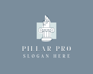 Pillar Candle Decor logo design