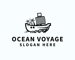 Ship Sailing Boat logo design