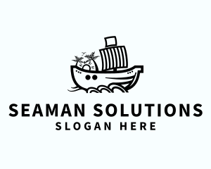 Ship Sailing Boat logo design