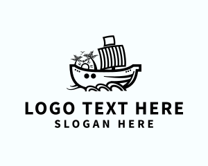 Sea - Ship Sailing Boat logo design