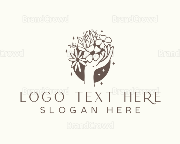 Feminine Hand Flower Logo