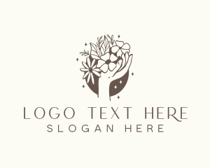 Skincare - Feminine Hand Flower logo design