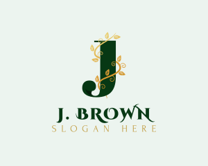 Natural Gold Letter J logo design