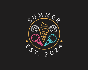 Neon Ice Cream Seal  logo design