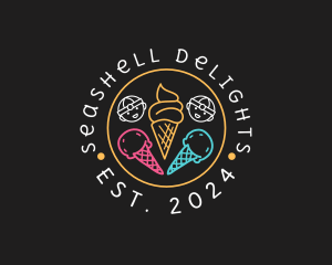 Neon Ice Cream Seal  logo design