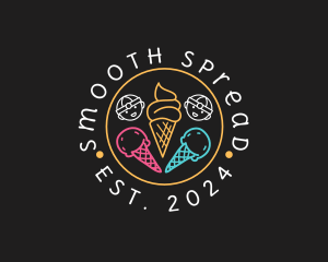 Neon Ice Cream Seal  logo design