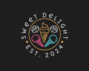 Neon Ice Cream Seal  logo design