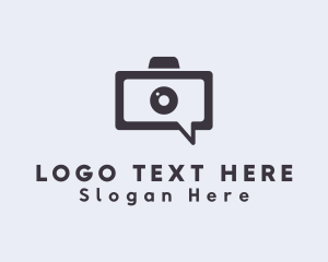 Speech Bubble - Camera Chat App logo design