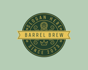 Crown Beer Barrel logo design