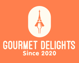 Eiffel Tower Food Cuisine  logo design