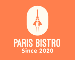 French Restaurant - Eiffel Tower Food Cuisine logo design