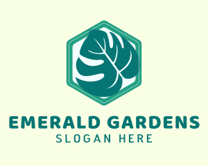 Hexagon Ornamental Plant logo design