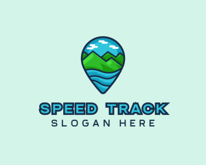 Track - Mountain Sea Location Pin logo design