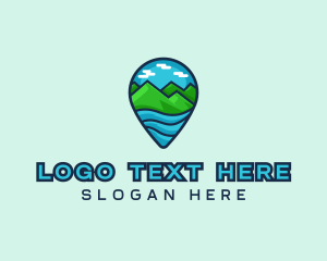 Snap - Mountain Sea Location Pin logo design