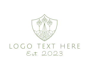 Agriculturist - Forest Conservation Shield logo design