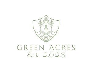 Agriculturist - Forest Conservation Shield logo design