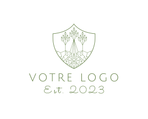 Tree Planting - Forest Conservation Shield logo design