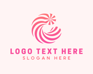 Lollies - Striped Candy Letter C logo design