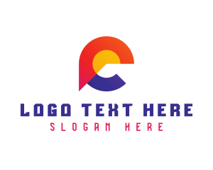 Text Message - Modern Colorful Letter E logo design